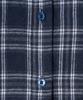 VIVABROWN 85-Viva097 Fuse Crop Long Sleeve Check Shirt Navy