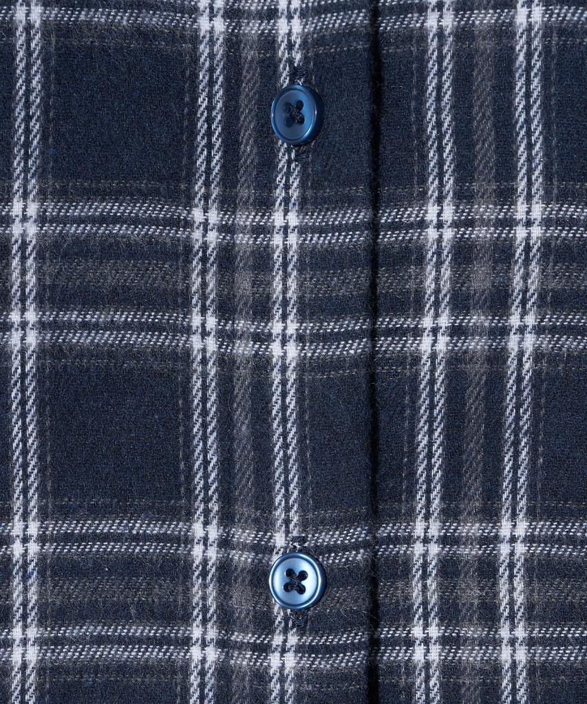 VIVABROWN 85-Viva097 Fuse Crop Long Sleeve Check Shirt Navy