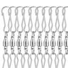 12Pcs Spinning Clips Dual-Clip Versatile Stainless Steel Plants Pots Swivel Hooks for Hanging Windsock