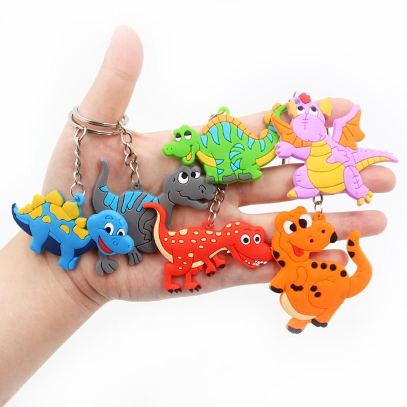 12 Pcs Dinosaur Keychains Cute School Bags Backpack Novelty Keyrings for Party Supplies Favors Bag Fillers Gifts Prizes