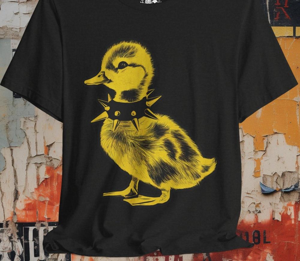

Punk Baby Duck Graphic T-Shirt Emo Teen Spiked Collar Alt Fashion Unisex 4XL