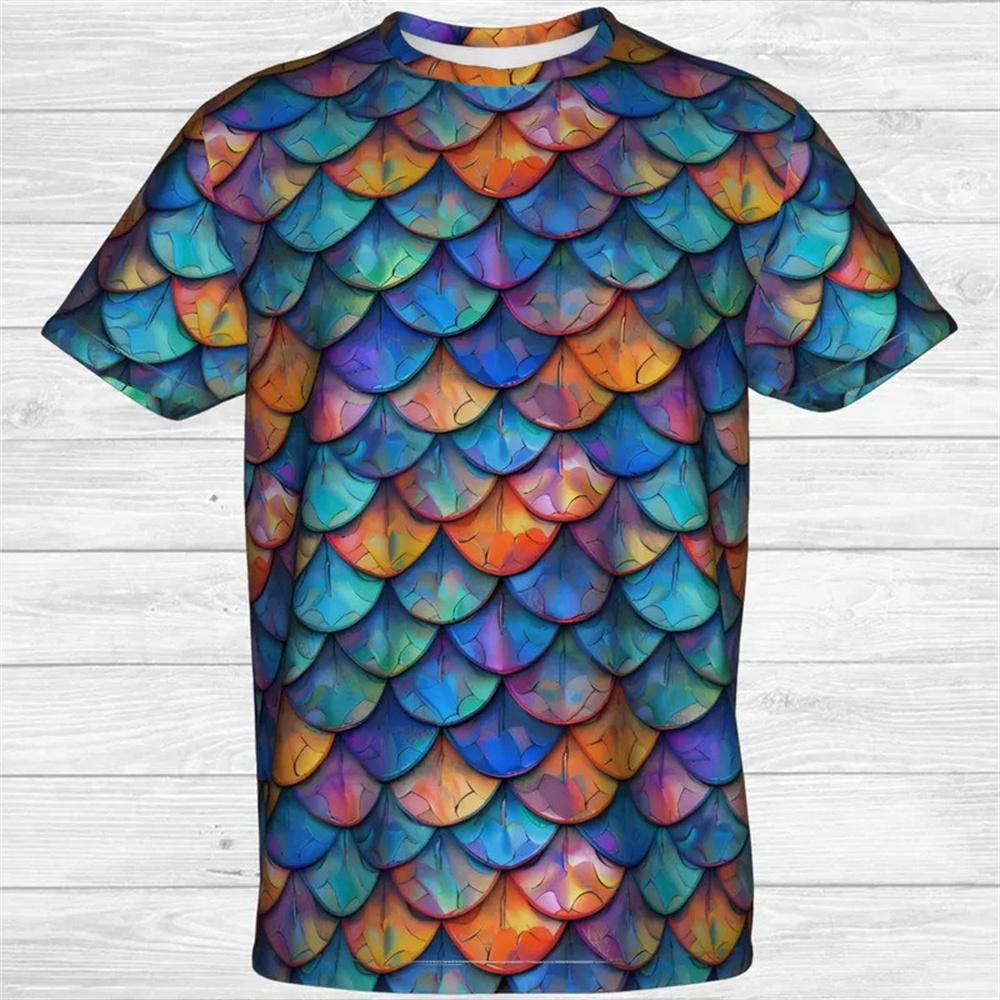 Snake Animal Scales Graphic T-shirt 3D Print Round Neck T Shirts Personality Street Cosplay Clothing Tees Tops Size XXS-6XL