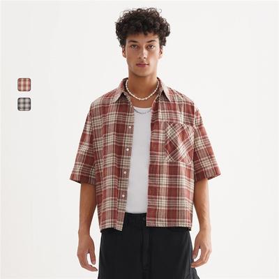 High Quality Summer Men's Tops Loose Short Sleeved Shirts Casual Cardigan Button Down Short Sleeved Shirts