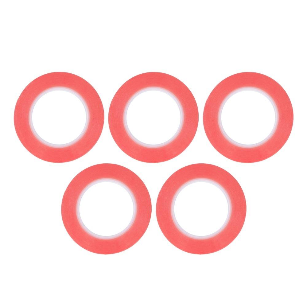 

5PCS Red Color PET Double Sided Tape Strong Adhesive Removable Adhesive Tape LCD Screen Repair 3mm