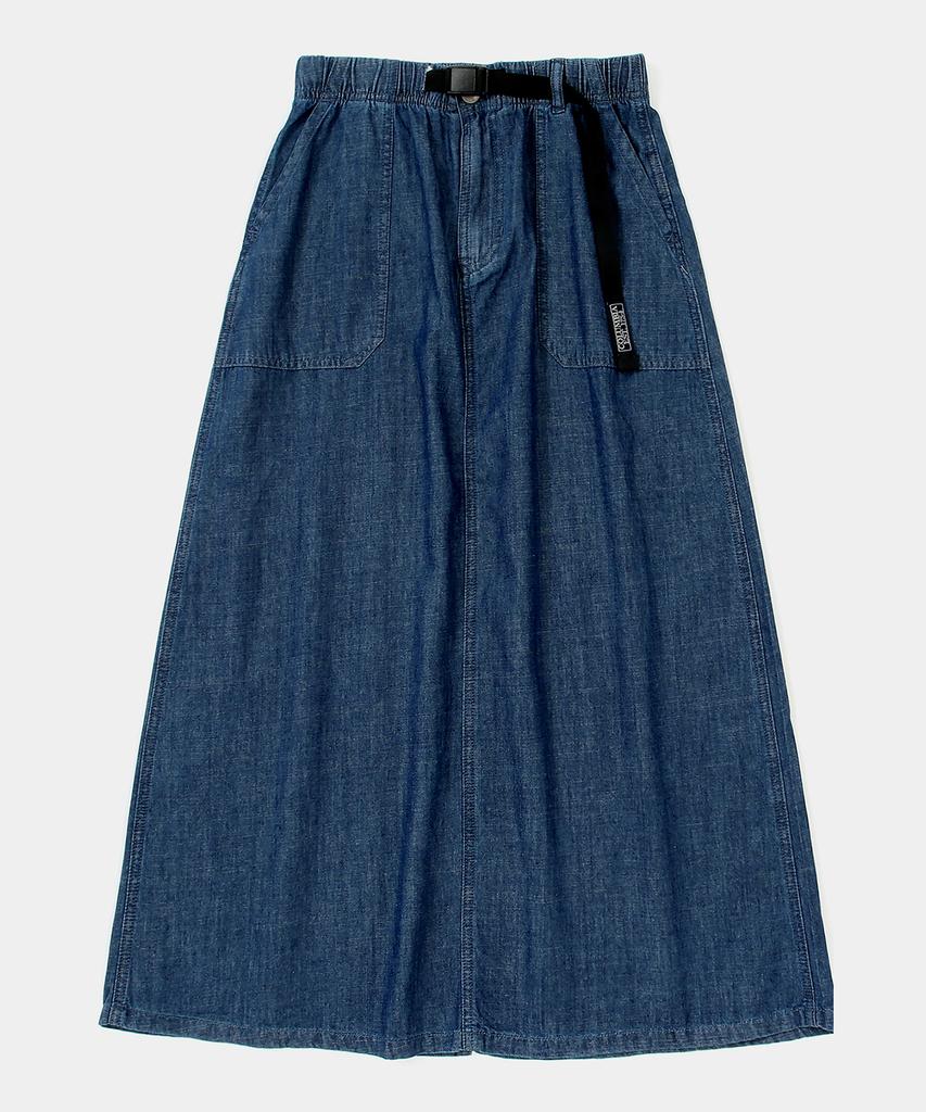 COLUMBIA UNIVERSITY Columbia Trajan Label Belted Denim Long Skirts Midnight Denim