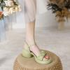 Thick-soled Open-toed Sandals Women's New Summer Casual One-word Thick Heel Soft-soled Baita Beach High Heels