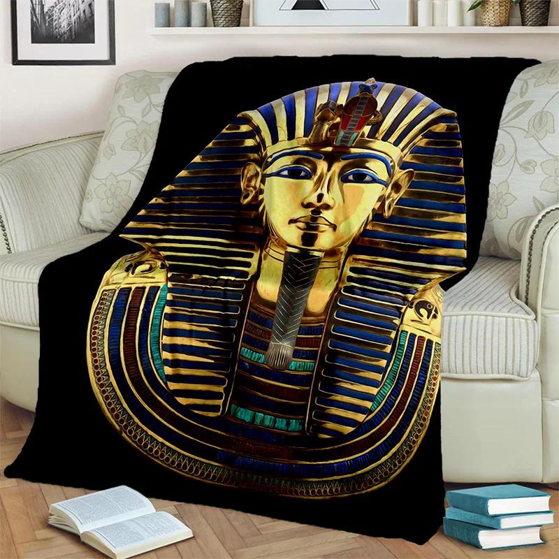 Pharaoh Egyptian Mythology Hieroglyphics Blanket,Soft Throw Blanket for Home Bedroom Bed Sofa Picnic Travel Office Cover Blanket