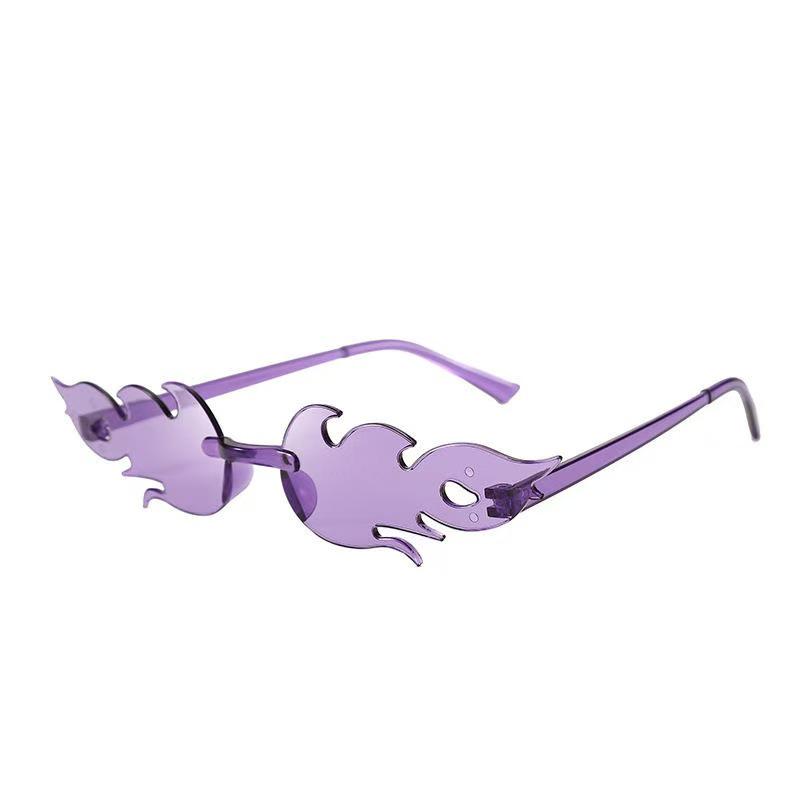 Flame Sunglasses - Trendy Frameless UV Protection Candy Color Shades for Dance Parties