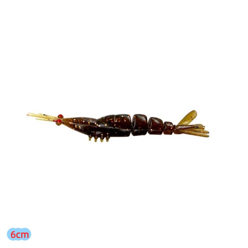 20Pcs Multi-Jointed Shrimp Bait Mini Soft Shrimp Fishing Lure 45/60Mm Artificial Baits Bass Silicone Fishing Tackle