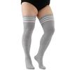 Striped Women Stockings Over Knee Long Socks Fashion Women Keep Warm Long Socks Black White Striped Hosiery