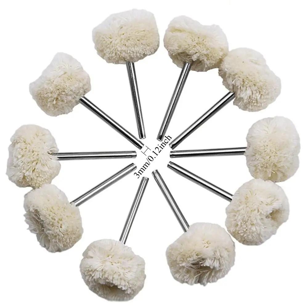 

10Pcs/Pack 2.35mm/3mm Handle Diameter Wool Wheel, Polishing Wheel, Porcelain, Diamond, Golden and Silvery, etc. Polishing and Gr