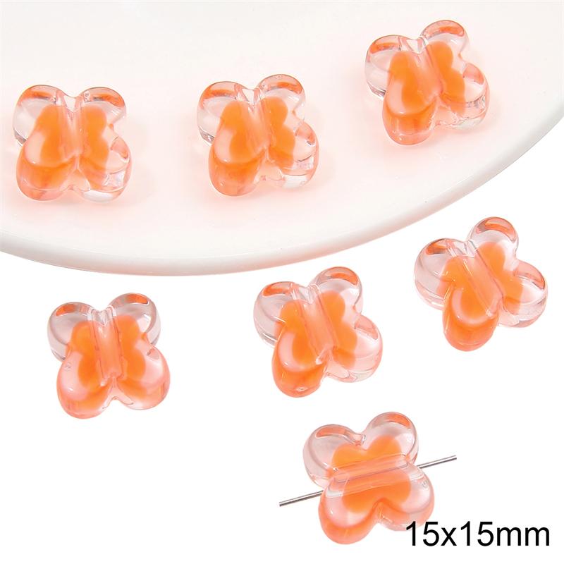 

10 шт. акриловые бусины-конфеты, свободные бусины-разделители для браслета, ожерелья, брелок, сделай сам, изготовление ювелирных изделий 15x15mm оранжевый