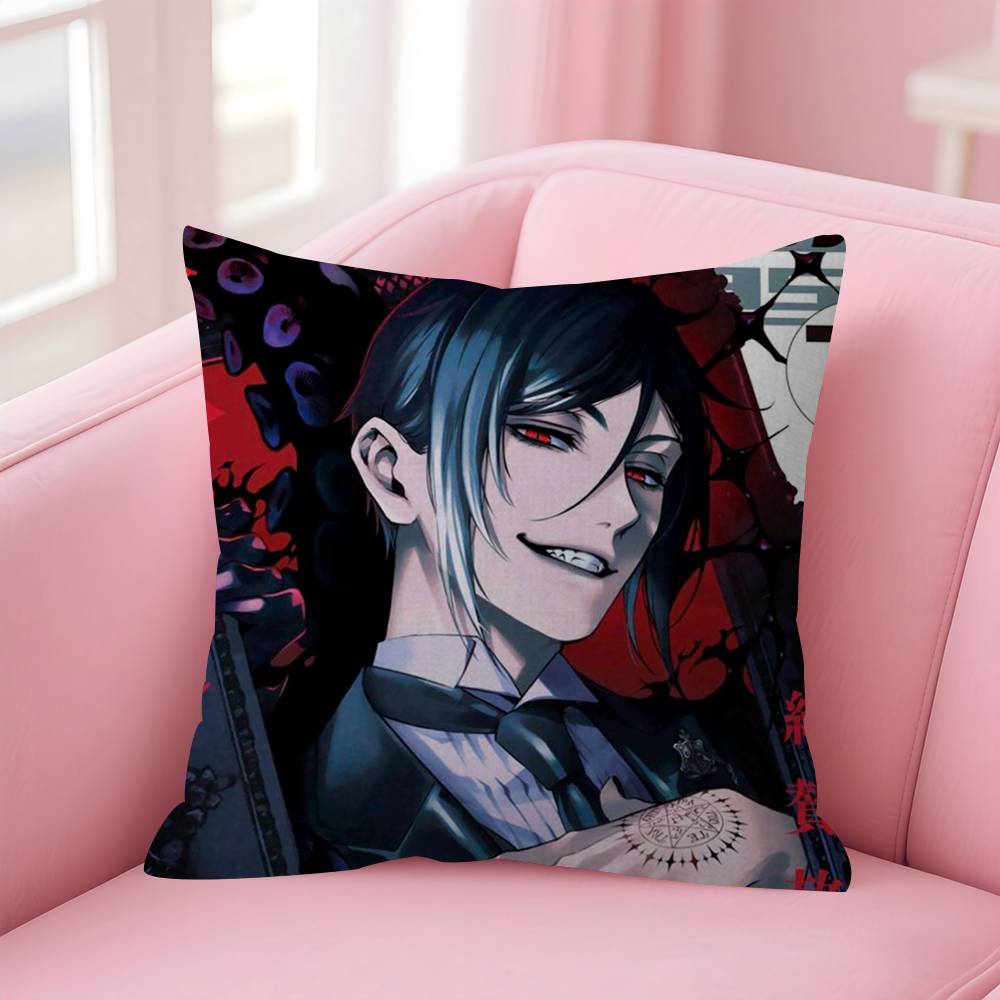 Anime Black Butler horror   Cushion Cover Inches Farmhouse Decor Home Throw Pillow Covers for Couch Decorations