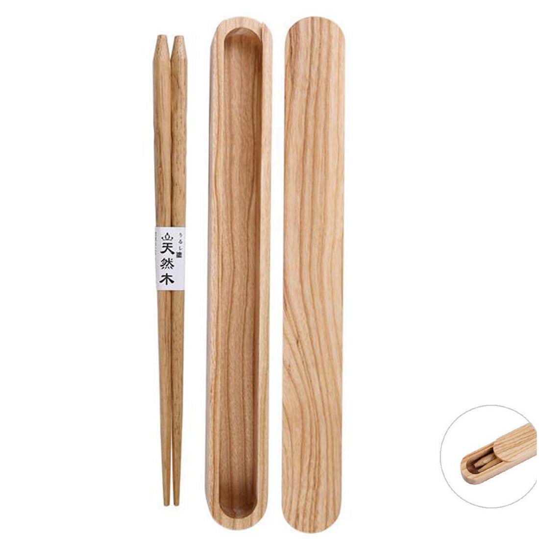

Yilan Trade Natural Wooden Japanese Style Chopstick Box Wooden For Lunch For Dining For Chinese Portable Cutlery Chopsticks, Chopsticks, Set,