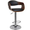 Vidaxl Bar Stool, Bent Wood And Faux Leather
