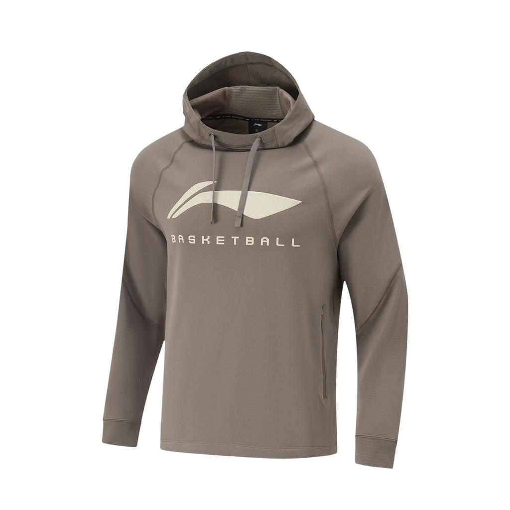 Li Ning Professional Basketball Series CBA Lettered Hooded Soft Comfortable Breathable Versatile Casual Sweatshirt Men Sweatshirt AWDU527-3