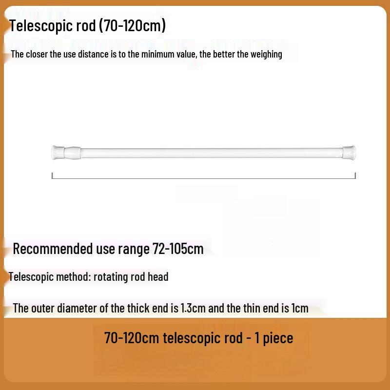 Japanese Style No-Drill Telescopic Curtain Hanging Rod with Hook and Clip Holder
