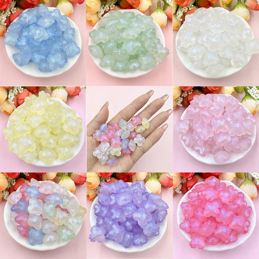 60pcs 16mm Quadrangular Star Fashion DIY Acrylic For Bracelet Earring Making Jewelry Accessories Loose Beads Materials Accessories