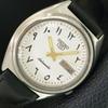 JAPAN VINTAGE SEIKO 5 AUTOMATIC MENS WHITE COLOR DIAL WATCH A706828-1