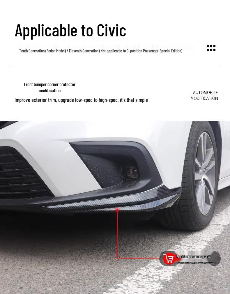 11th Gen Civic Front Lip Bumper Kit: Stylish Exterior Modification Accessories