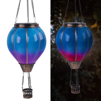 Hot Air Balloon Solar Lantern with Hook Auto On/Off Easy To Hang Outdoor