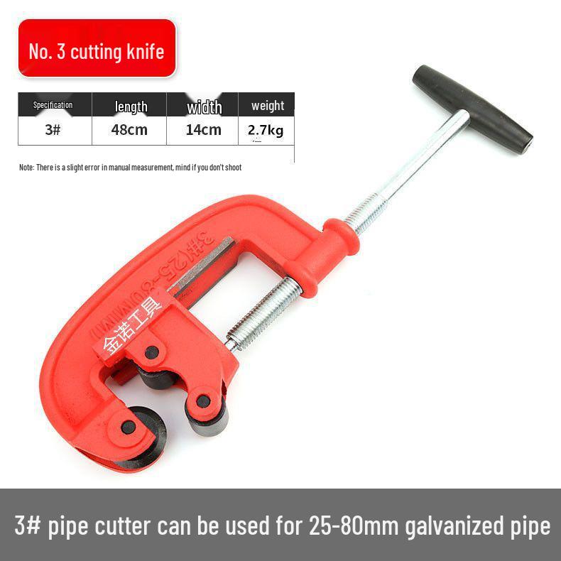 Heavy-Duty Manual Rotary Pipe Cutter for Steel, Gas, Fire, and Scaffold Pipes