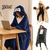 Nositelná deka s kapucí Hoodie Dámská Roztomilé Zvířecí Plyšové Pončo Měkké Cosplay Pončo Útulný Lenochod Kráva z Vysočiny Tučňák pro Cosplay Domácí Oblečení