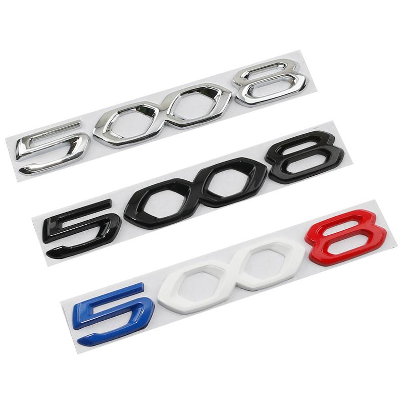 Auto 3D Metall Heckklappe Buchstaben Wort Logo Plakette Emblem Aufkleber Für Peugeot 2008 3008 4008 5008 2021 2022 2023 Zubehör