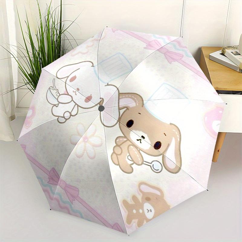 

Sugar bunnies Automatic Open/Close Umbrella Cute Umbrella with Cute Design, Portable 3 Fold Compact Umbrella for Men & Women, Halloween Chri