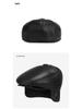 Men's Autumn-Winter Velvet-Lined PU Duckbill Cap with Ear Protection for Elderly