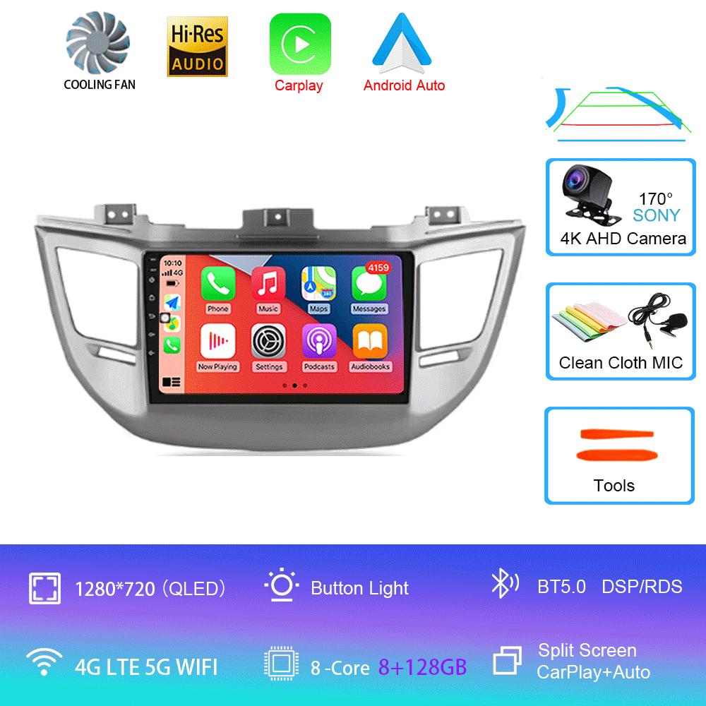 For Hyundai Tucson 2015-2017 Android 14 2din Car Radio Multimedia Video Player GPS Navigation 4G WIFI Carplay 8Core DSP EQ