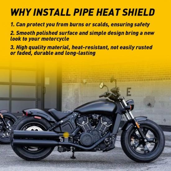 Exhaust Muffler Pipe Heat Shield Cover Protector For Harley Motorcycle Black