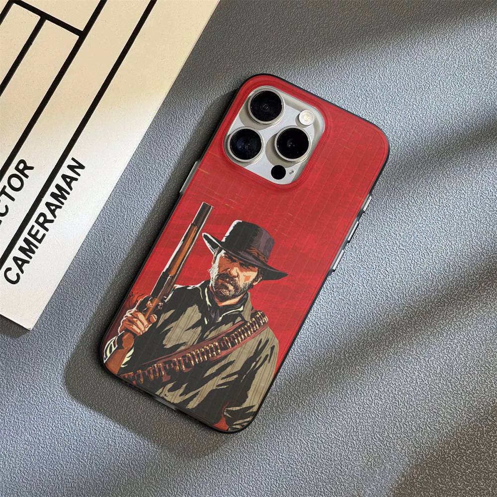 Red Dead Redemption RDR 2 Phone Case For iPhone 17 16 15 11 12 13 14 Pro Max Soft Corrugated Silicone Cover Case