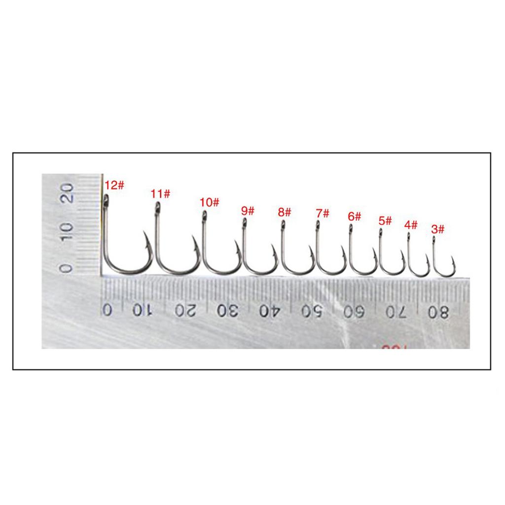 1000pcs Barbed Fishing Hooks 3 To 12 Sizes Steel Fish Hook with Barb Fishing Accessories for Outdoor