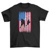 'Skateboarder Silhouette On Stars and Stripes'' T-shirt - Patriotic Skater Shirt, U