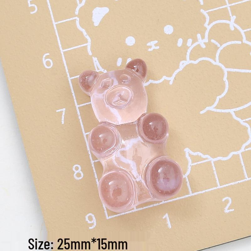Large Translucent Bear Cartoon Cream Resin Charms for Crocs & DIY Jewelry Hair Clip Accessories