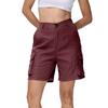 Bermudashorts für Damen, Cargo-Shorts, knielang, 6 Taschen, elastische Taille, lange Shorts für den Sommer, lässig