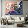Cardcaptor Sakura Wall Tapestry Aesthetic Wall Hanging Printed Fabric Blanket Decorative Tapestries For Bedroom Living Room Home Decor