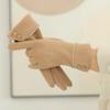 Button Winter Gloves Fleece Cycling Mittens Simple Women Gloves  Female