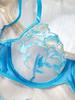 European & American Mesh Floral Embroidery Underwire Push-Up See-Through Temptation Lingerie Stocking Set.