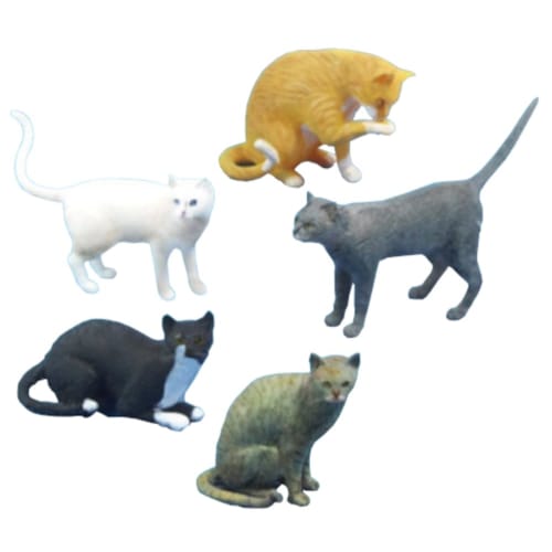 Passion Models 1/48 Scale Resin Kit, Cat Lovers Approved, Set of 5 Cats, P35T-024 (Animals)