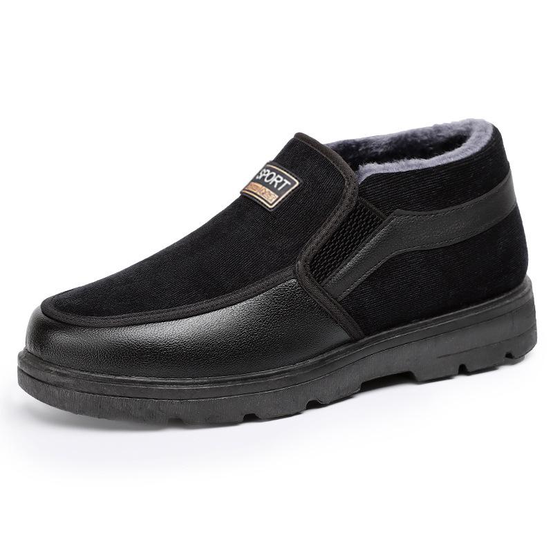 Cotton shoes men's new winter boots TEMU piled thickened elderly shoes cold-proof and warm men's boots thick-soled comfortable cotton boots