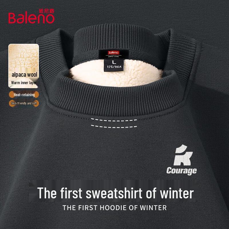 

Baleno Men s Loose Fit Fleece Lined Round Neck Sweatshirt M