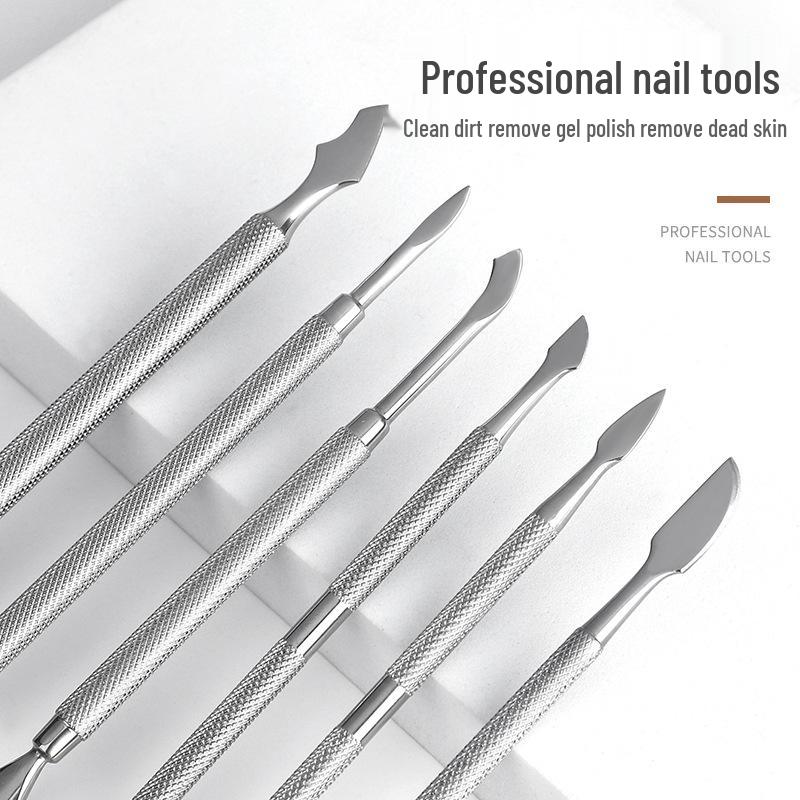Double-Ended Stainless Steel Cuticle Scraper & Pusher Tool for Nail Art Removal