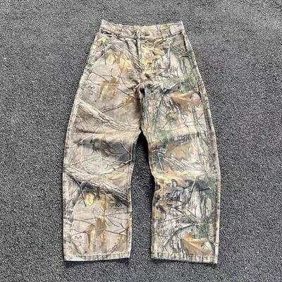 Style Leaf Print Jeans  USA  Retro Oversized Hip Hop Streetwear Men Women Goth Fashion Loose Casual Pants