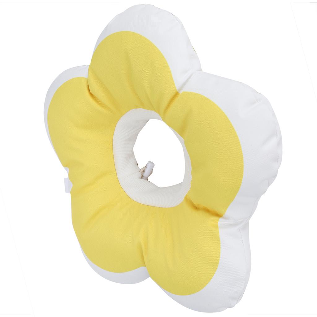 Collare di Recupero per Animali a Forma di Fiore Impermeabile Regolabile Anti-Morso Collare a Cono per Animali(Giallo S)