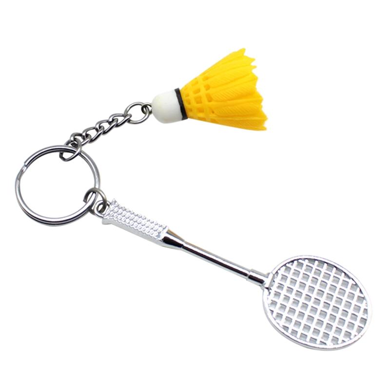 Badminton for Key Ring Charm Decors, Sports Lovers Creative Badminton Bat Cu