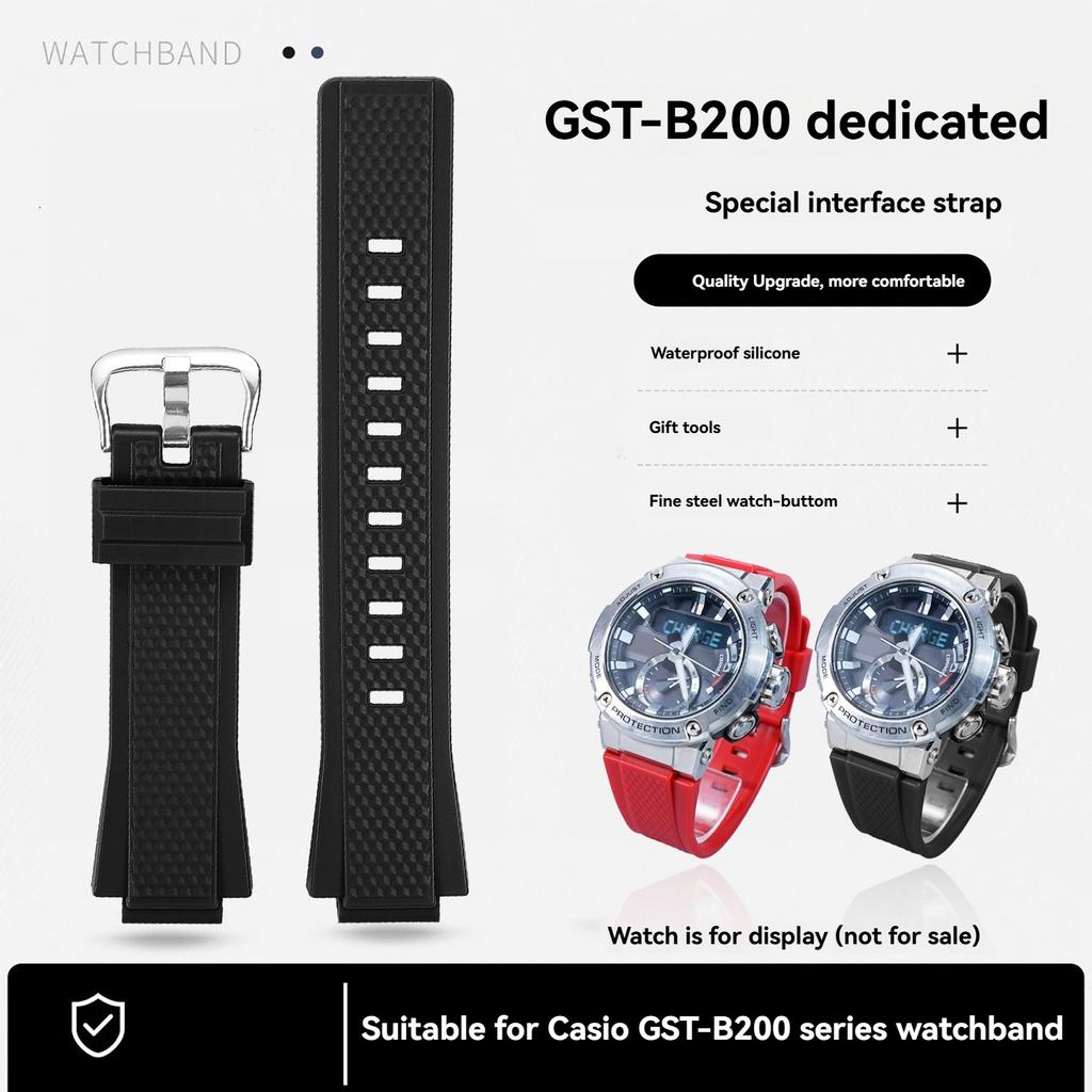 GST-B200 Silicon strap For Casio G-SHOCK 5608 GST-B200-1A modified waterproof Watchband Bracelet wristband