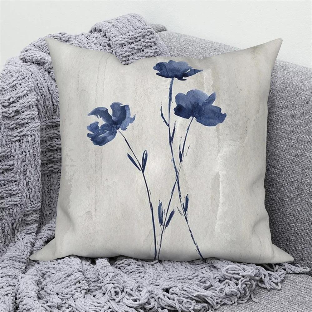 

Housse de coussin декоративные, фейи, ветки, arbres, fleurs, bleu, vert, marron, pour la maison, le canapé et la voiture 60x60cm