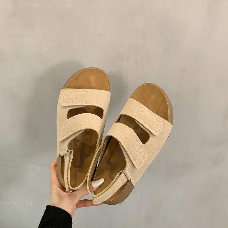 

Новые сандалии на толстой подошве на липучках, универсальная повседневная спортивная пляжная обувь 40 бежевый